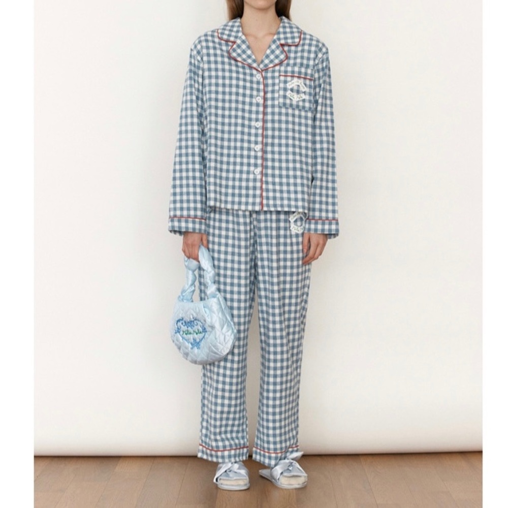 ROLAROLA X SAKI Check Pajamas in Blue
